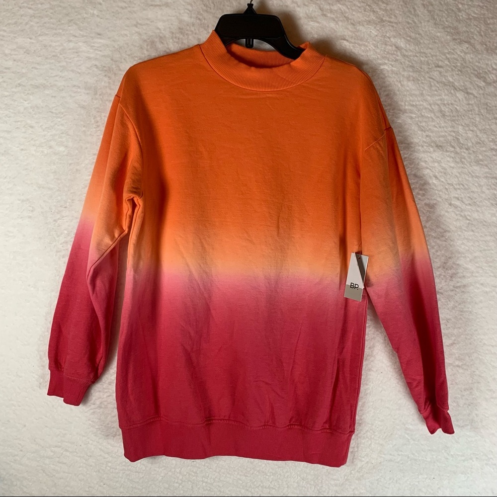 NWT BP Dip Dye Ombre Oversized Crewneck Sweatshirt Women's S Cotton Blend 4724‎